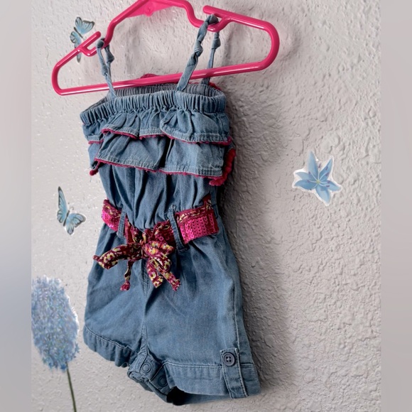 Cute Sequined Belted Romper Baby Route 66 - Picture 7 of 13